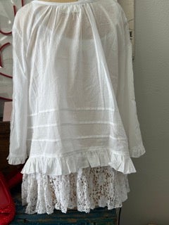 FINAL SALE!  Paper Lace Embroidered 2-Piece Top (White)