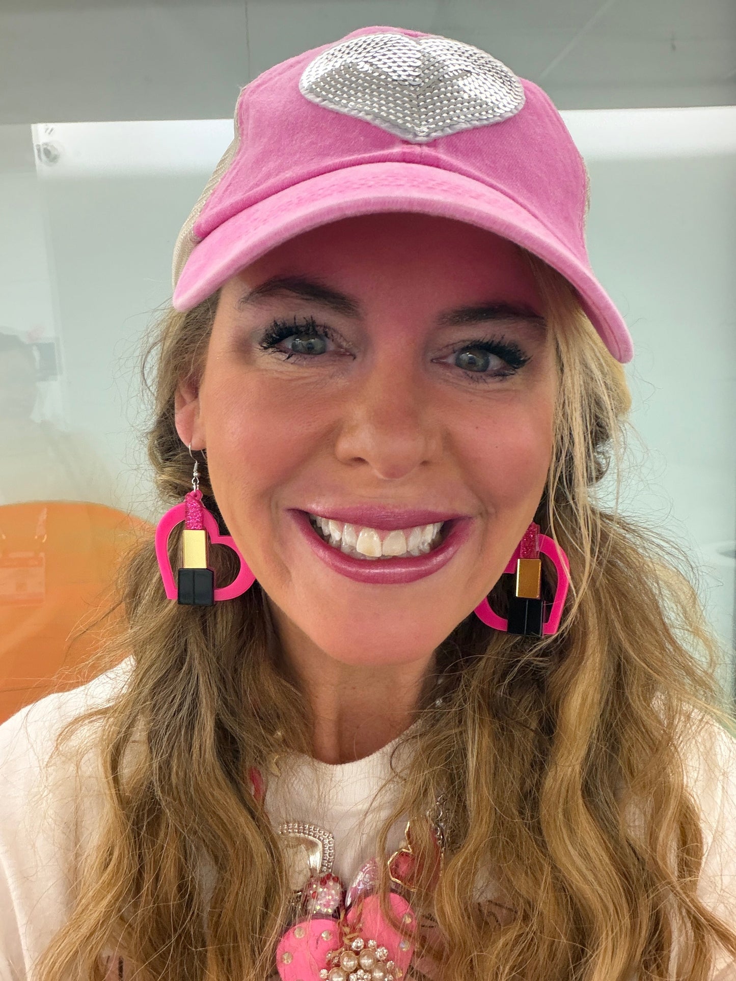 Lipstick Heart Earrings