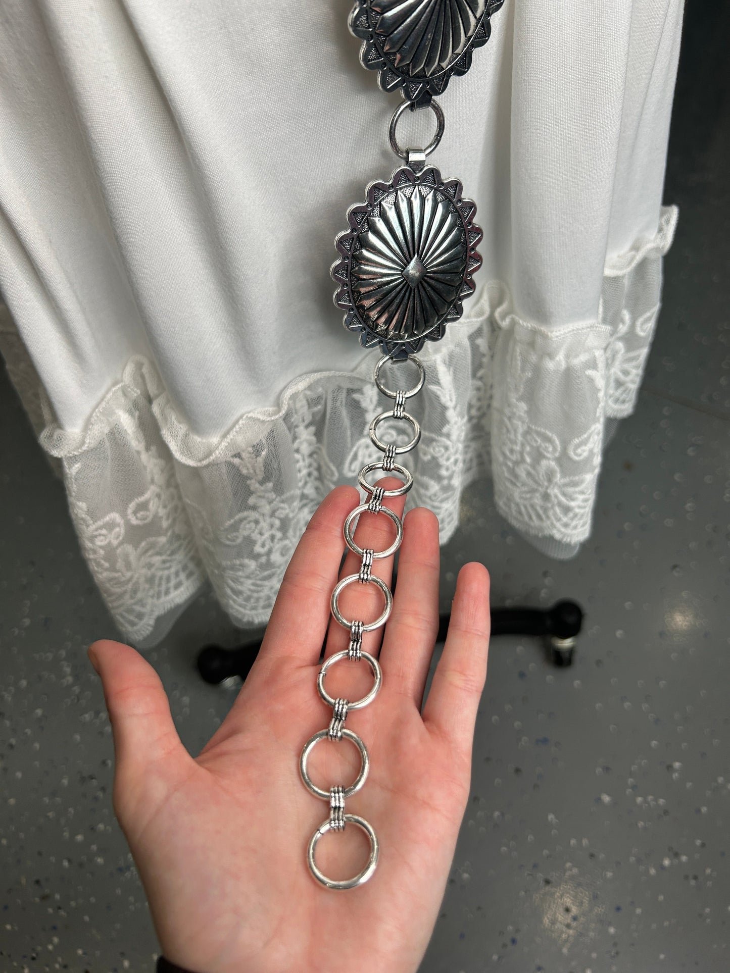 Silver Metal Concho Belt
