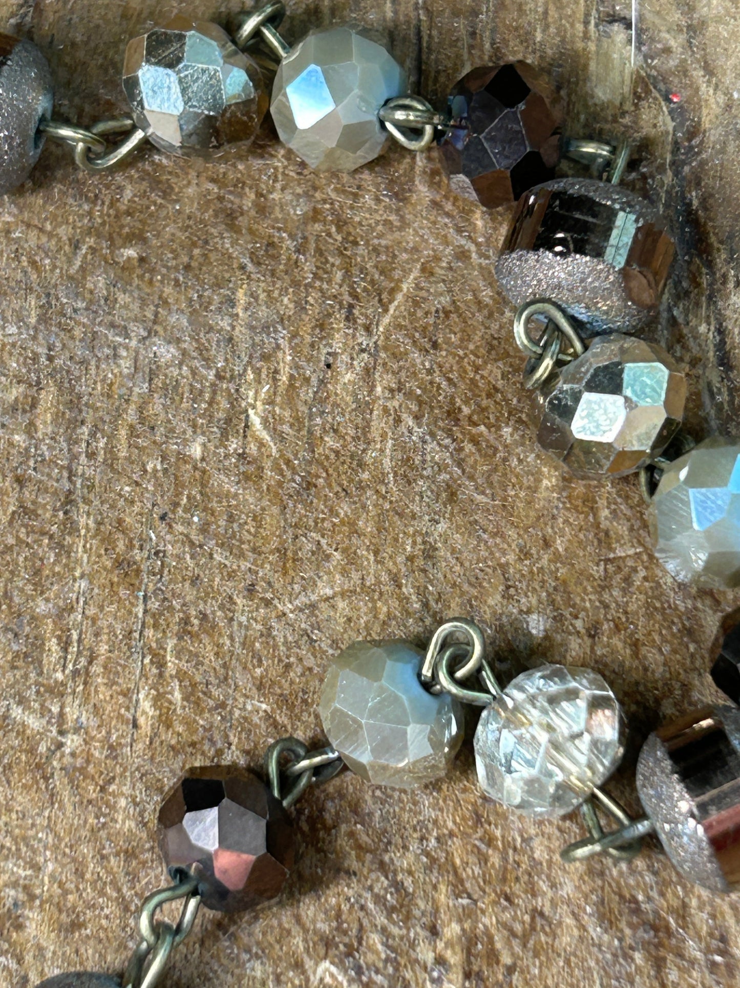 Long Multi-Beaded Brown-Tones Necklace with Pendant