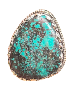Tibetan Silver Unique Turquoise Ring CC