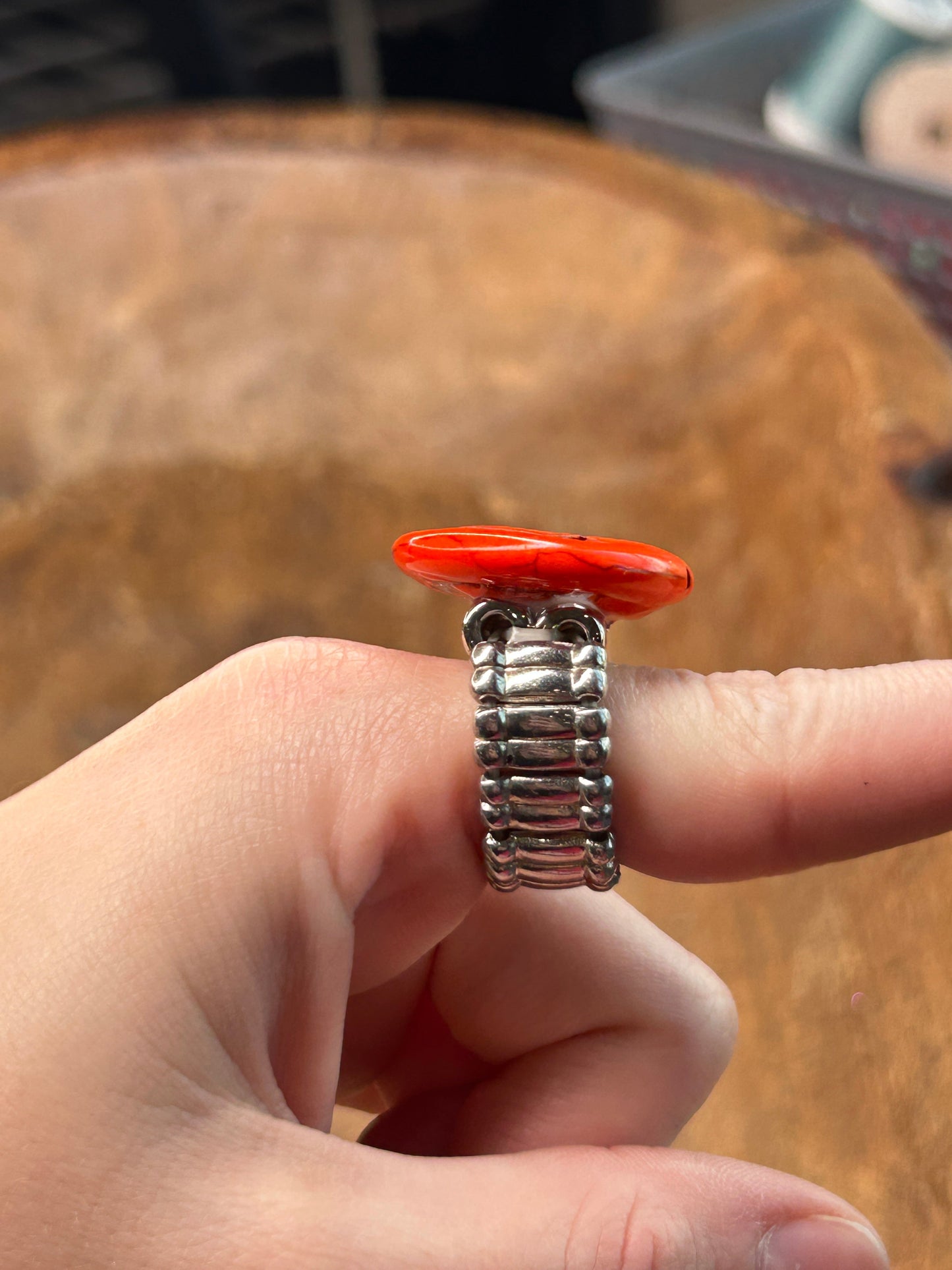 Dainty Jack-O-Lantern Stretch Ring- ERR ORIGINAL