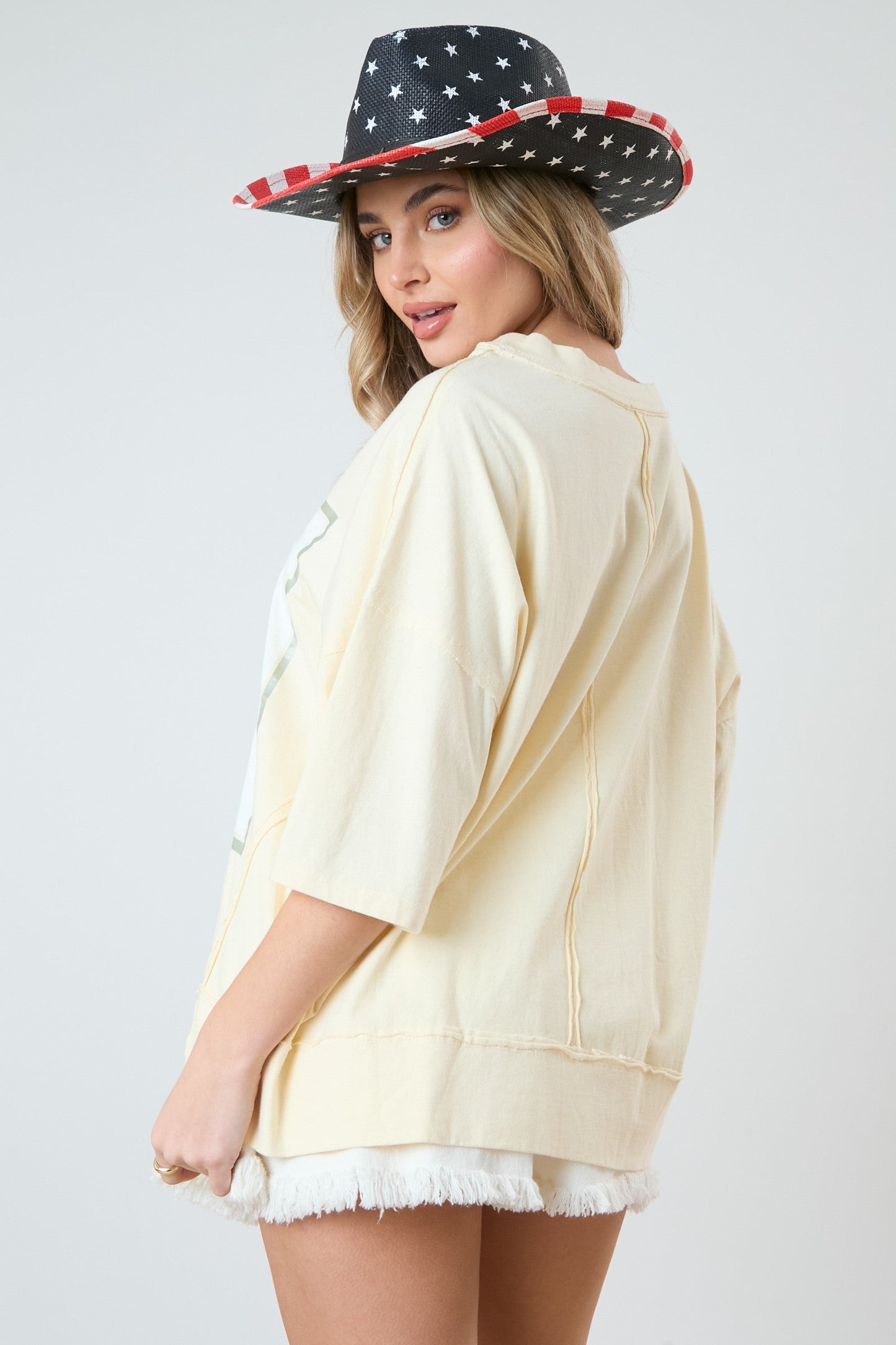Peach Love- USA Graphic T-Shirt (Cream) *Final sale*