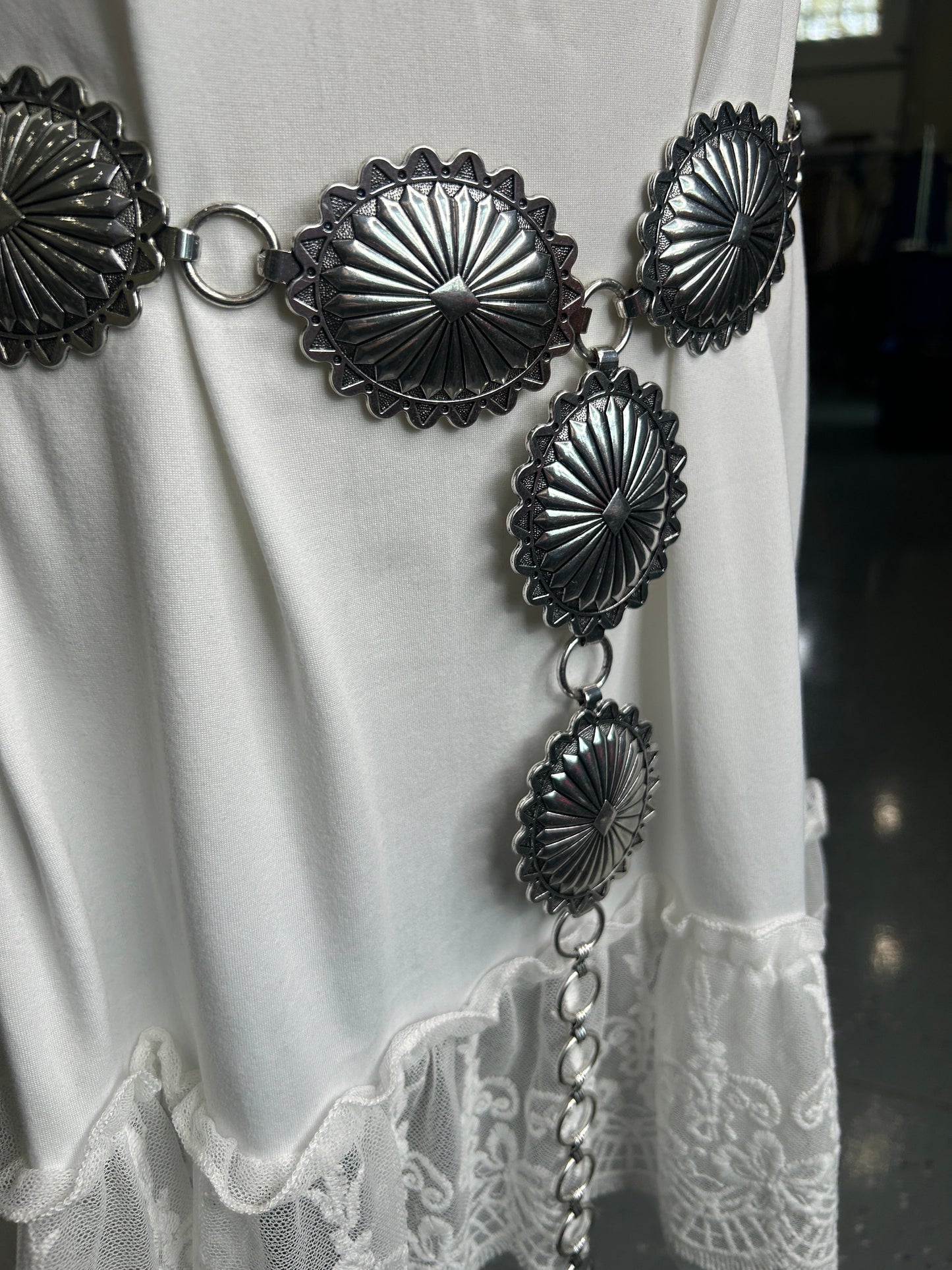 Silver Metal Concho Belt