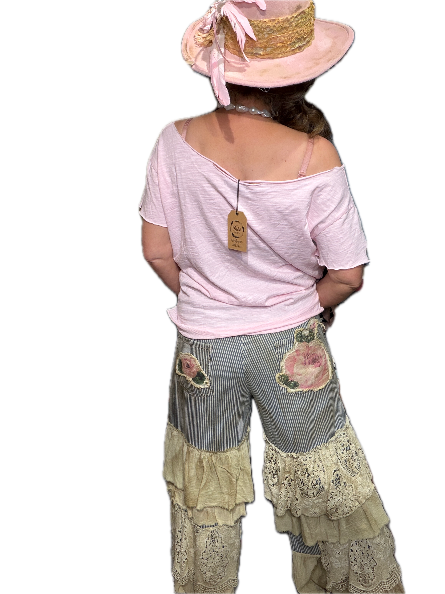 A Rare Bird -Rose Ticking Pant
