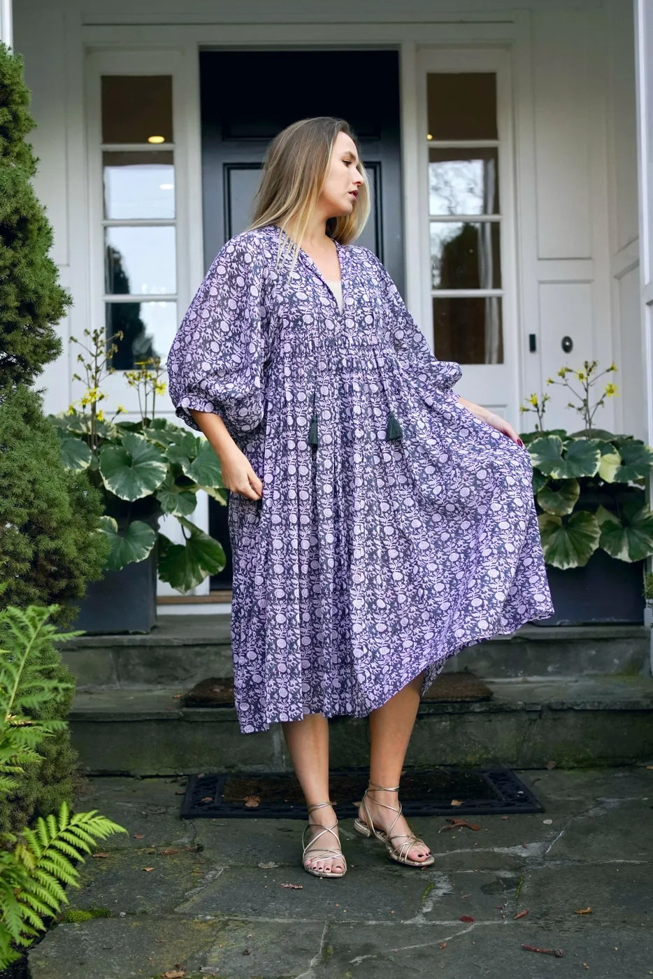 Dolma- Mylah Print Midi Dress (Olive) *Final Sale*