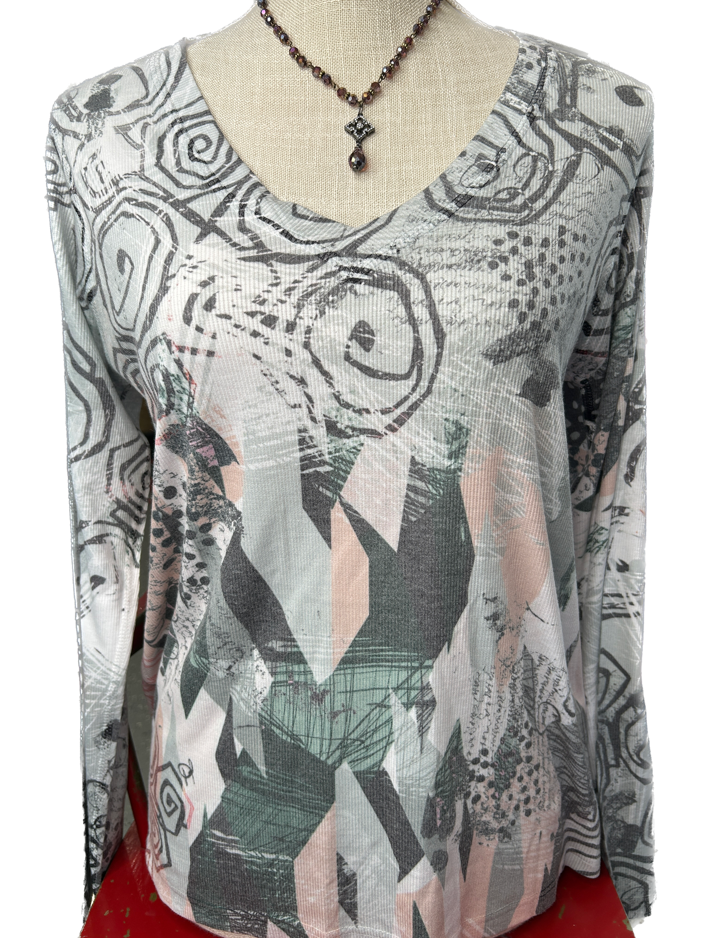 Abstract Ripple Long Sleeve Top *Final Sale*