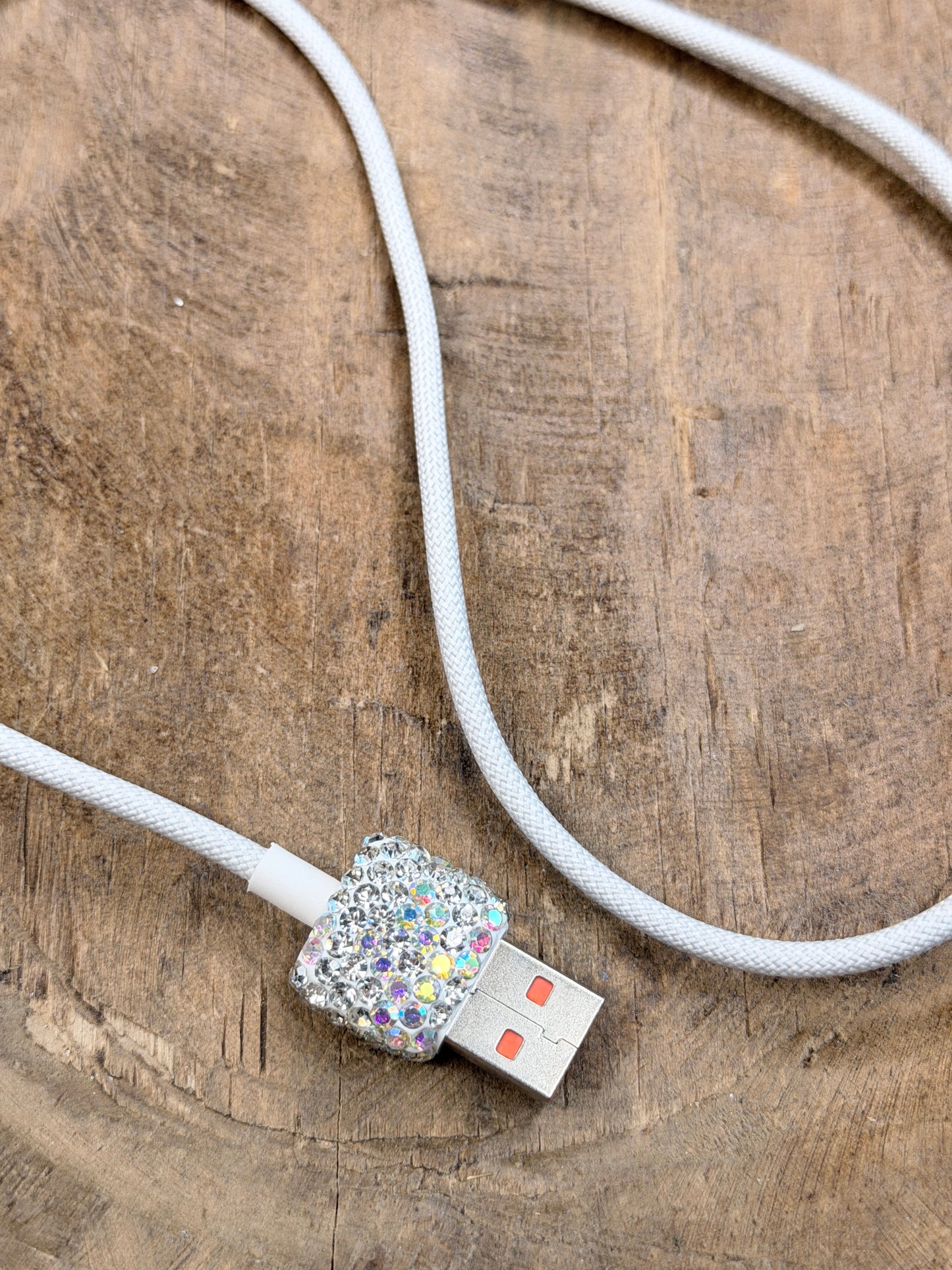 PREORDER Rhinestone 3-1 Phone Charger (Silver) *Final Sale*
