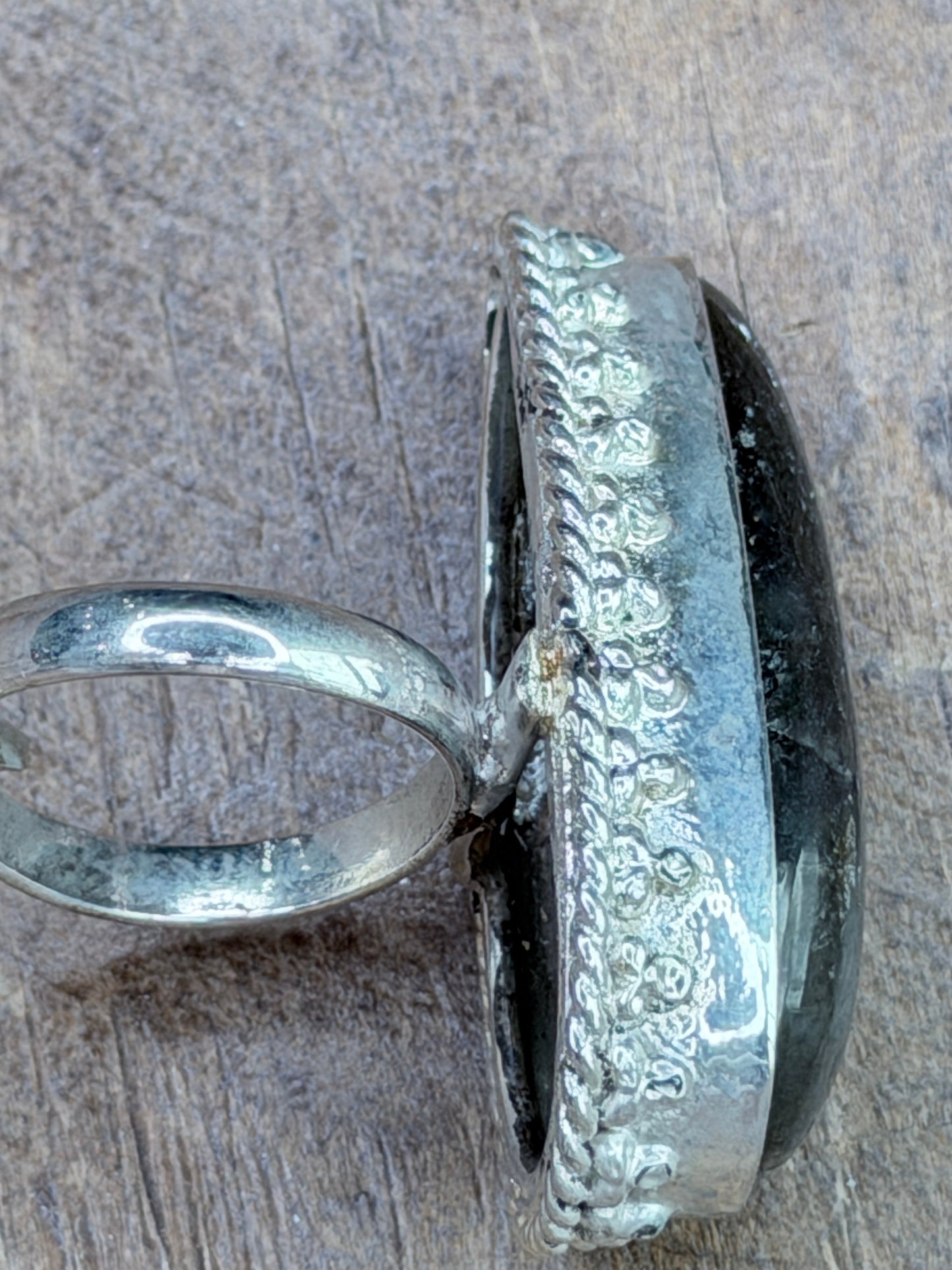 Clair German Silver Labradorite Teardrop Ring