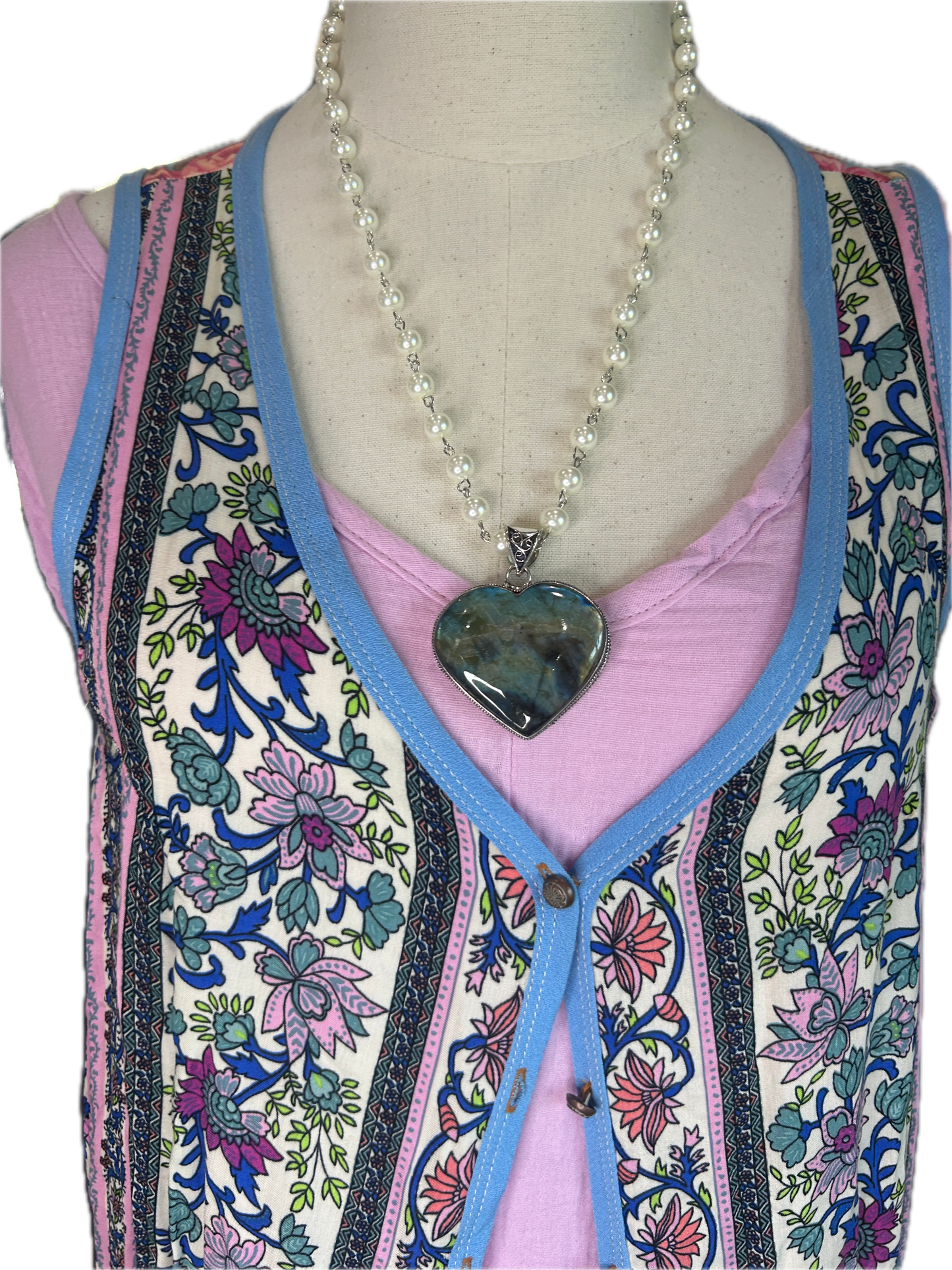 Aratta- Purple and Blue Floral Sleeveless Duster *Final Sale*