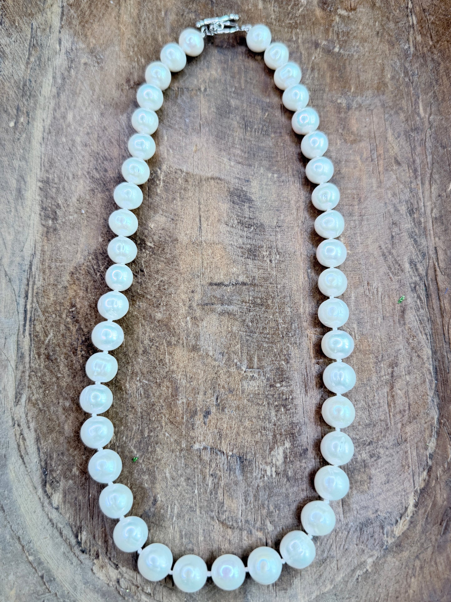 Round Cream Pearl Coated Necklace
