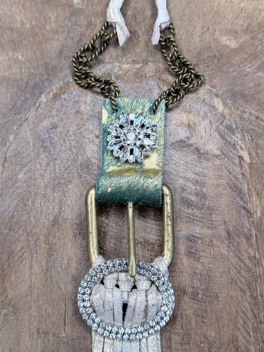 A Rare Bird- Vintage Crystal Belt Necklace