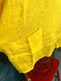 FINAL SALE!! BA- Linen Collared Shirt (Yellow)