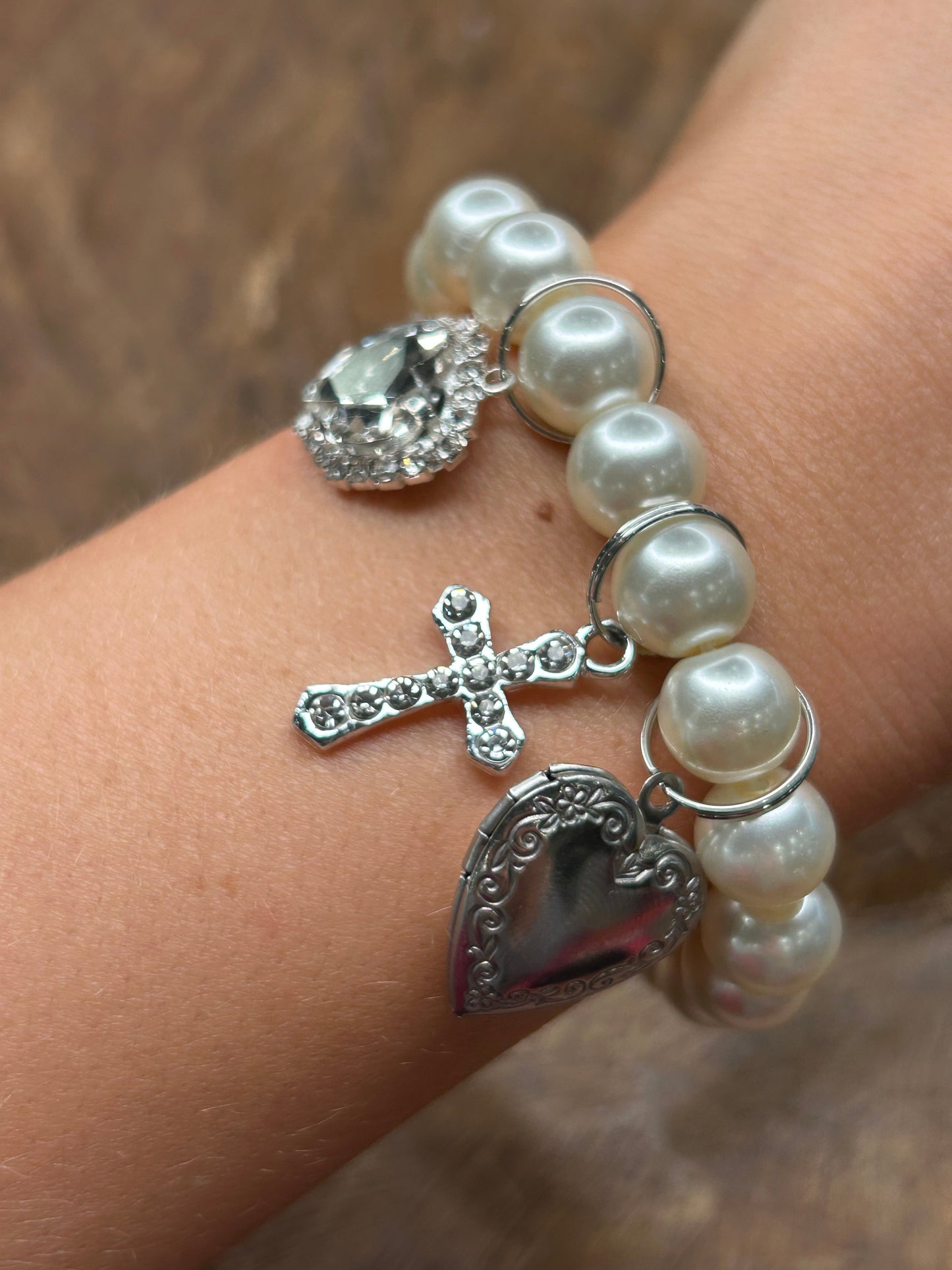 Dainty Heart Locket Charm Bracelet