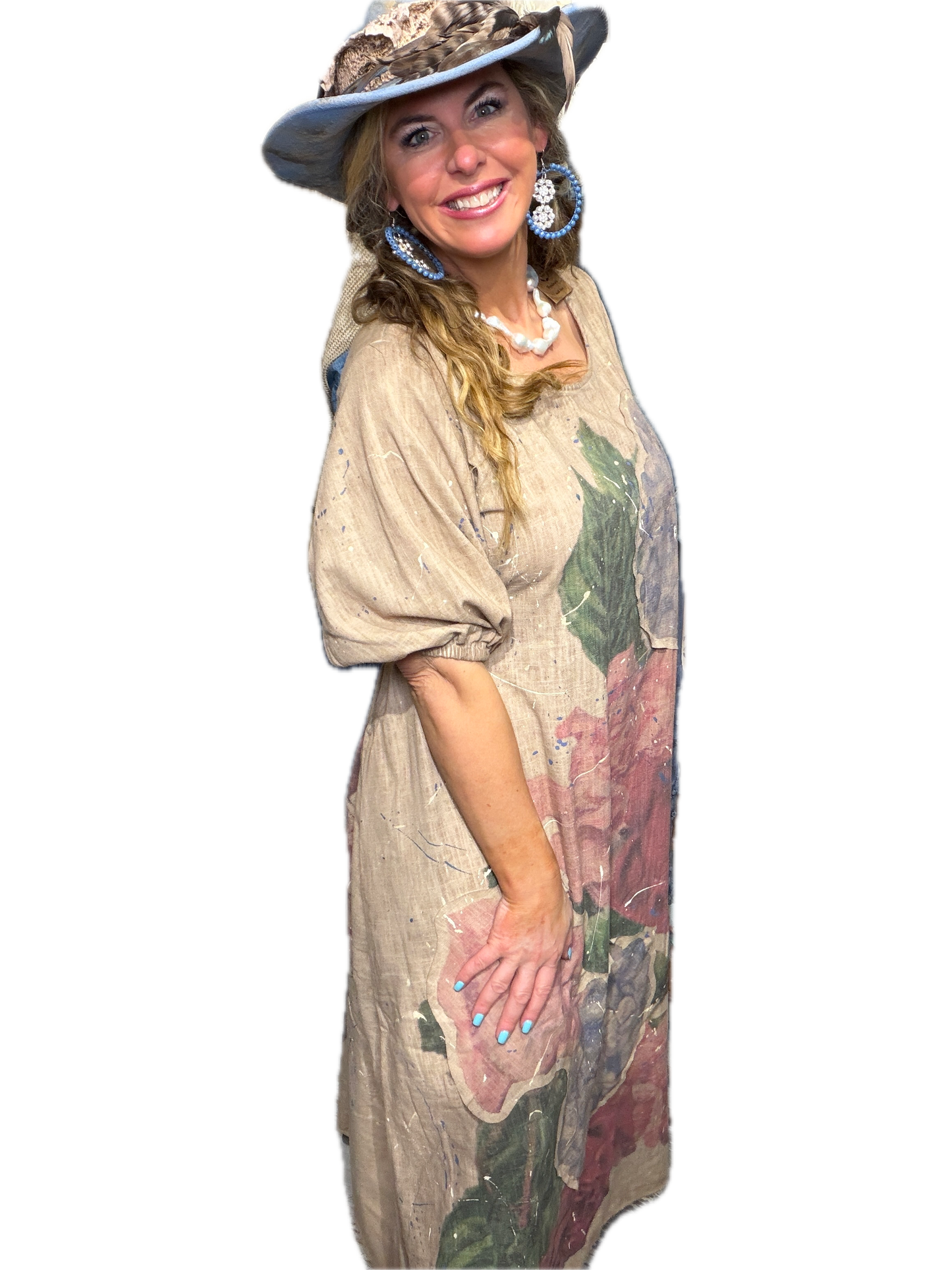 A Rare Bird- Linen Rose Dress