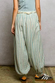 SALE POL- Star Patch Striped Pants (Aqua) PREORDER *Final Sale*