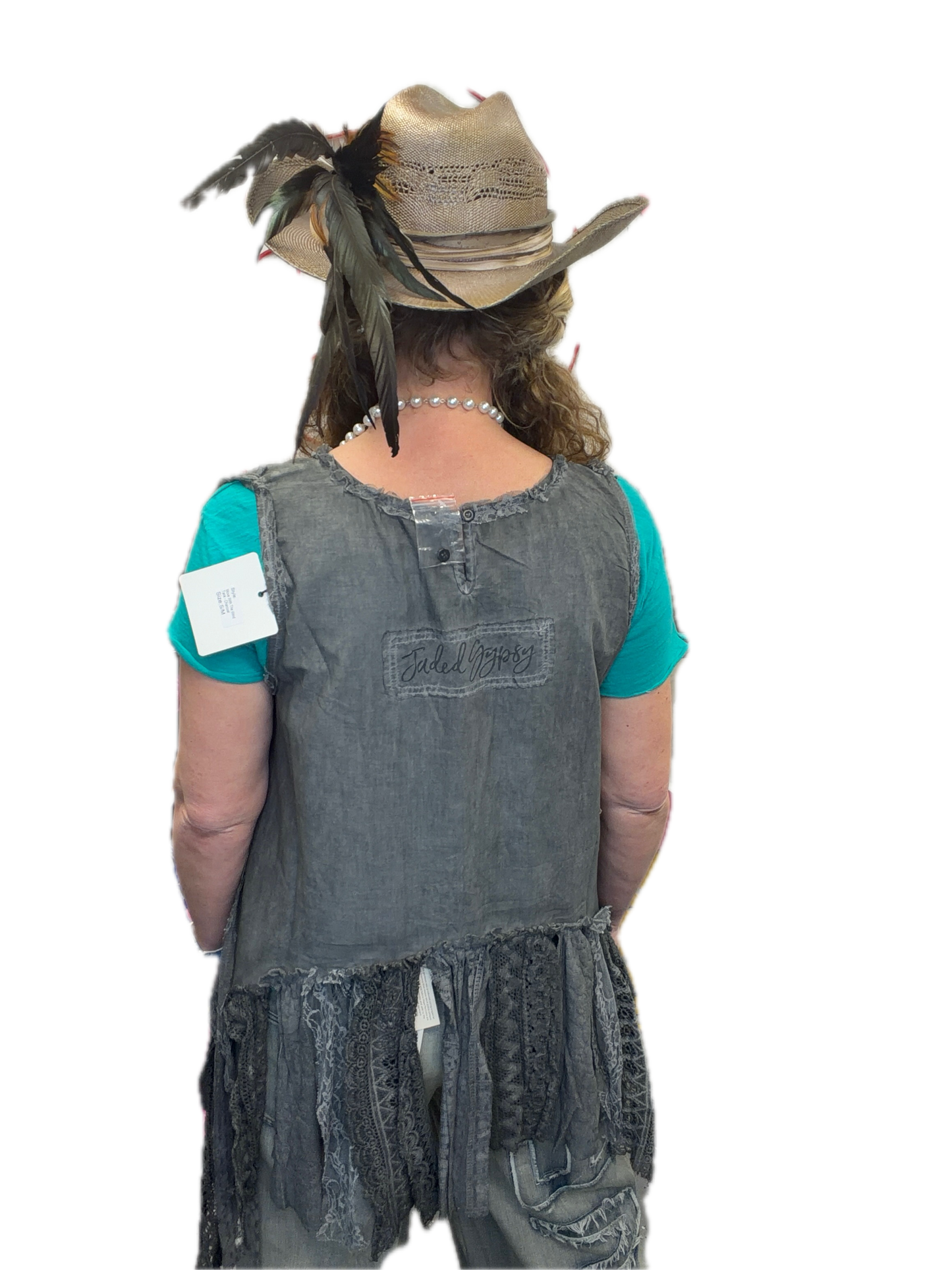 Final Sale Jaded Gypsy- Move With The Wind Tank (Charcoal)