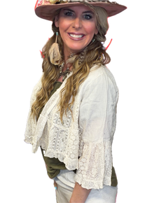 Bohemian Breeze Artisan Lace Shrug Jacket (Natural)
