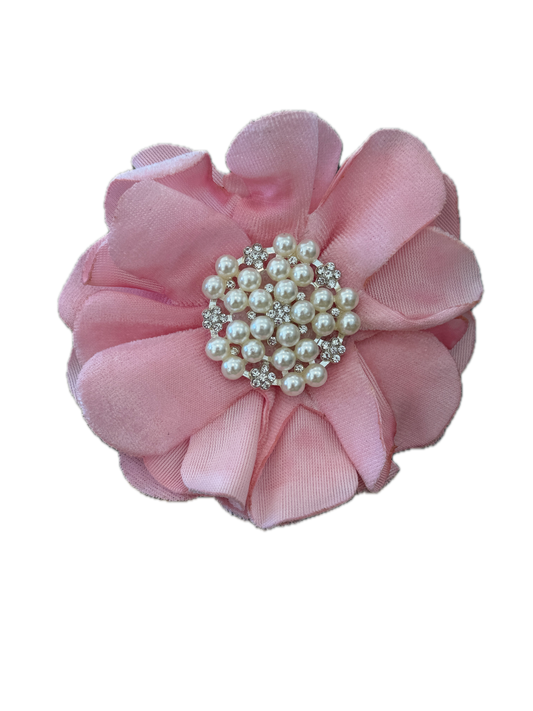 A Rare Bird- Flower Slide/Clip (Pink Pearls)