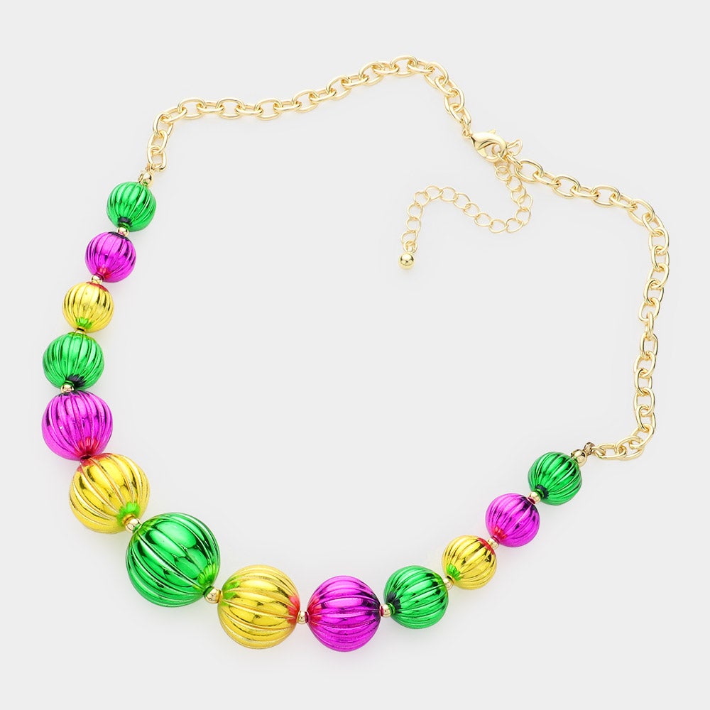 Mardi Gras Beaded Necklace