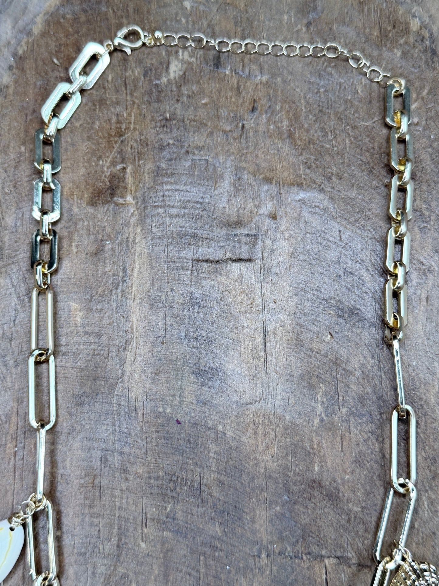 Gold Starfish and Shells Charm Necklace