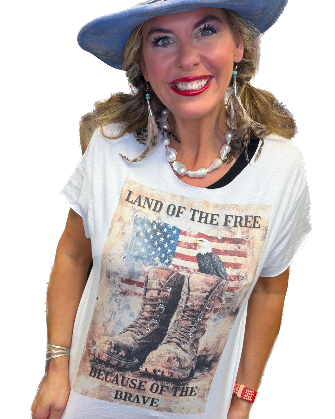Land Of The Free T-Shirt (Bling)  - ERR Original *Final Sale*