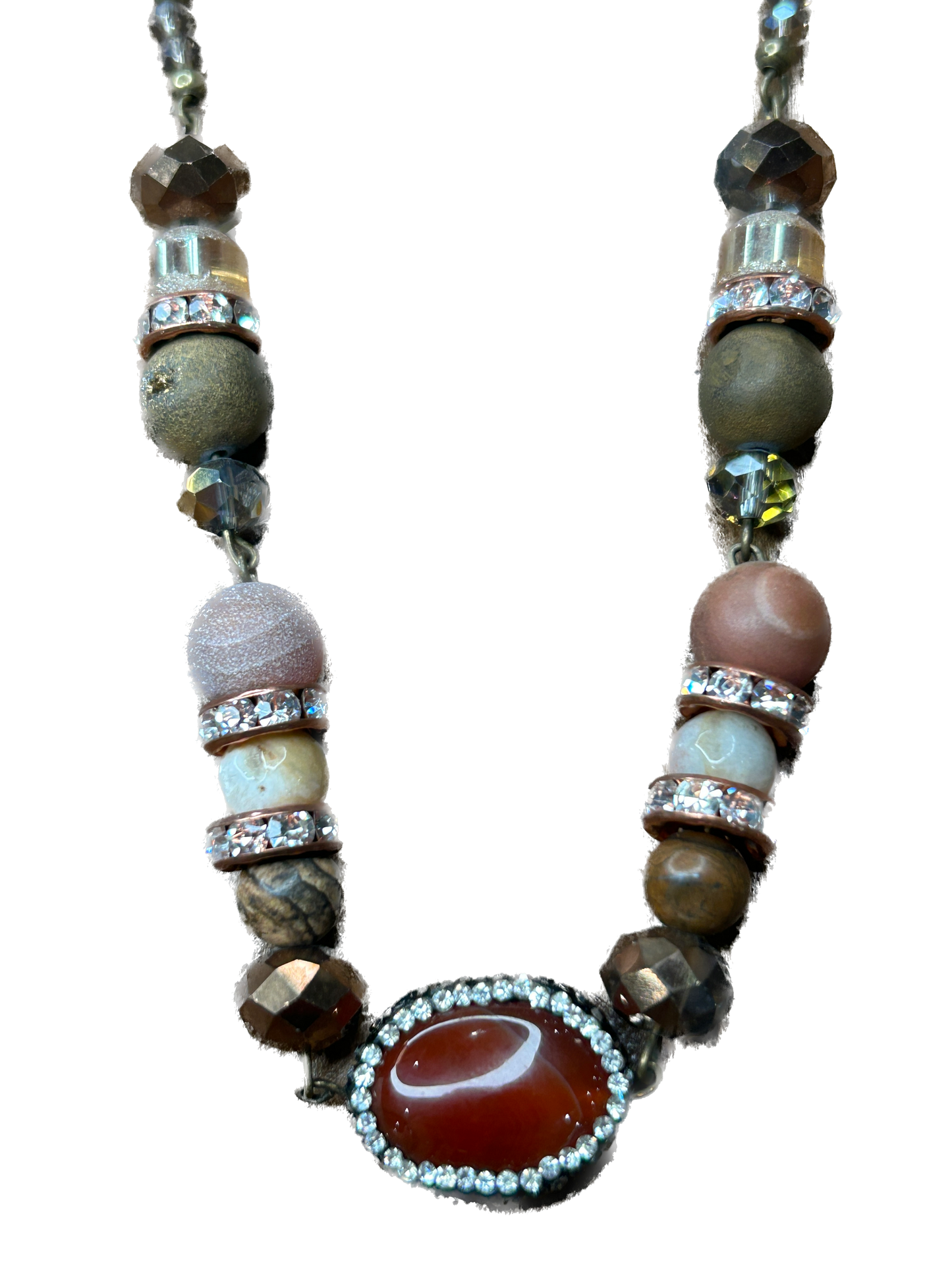 ERR Original- Carnelian Earth Toned Beaded Necklace