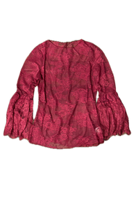 Jaded Gypsy- Garden Tea Lace Top (Berry)