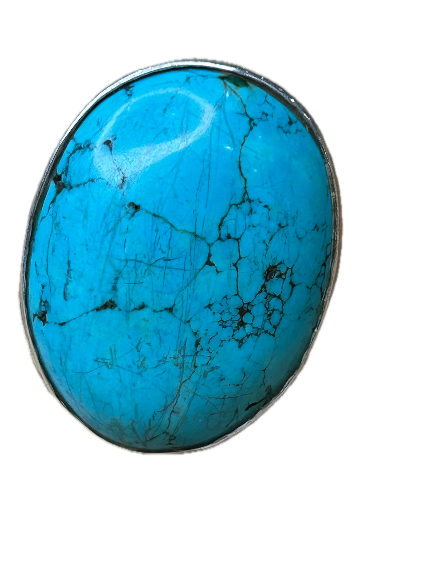 Oval German Silver Turquoise Ring