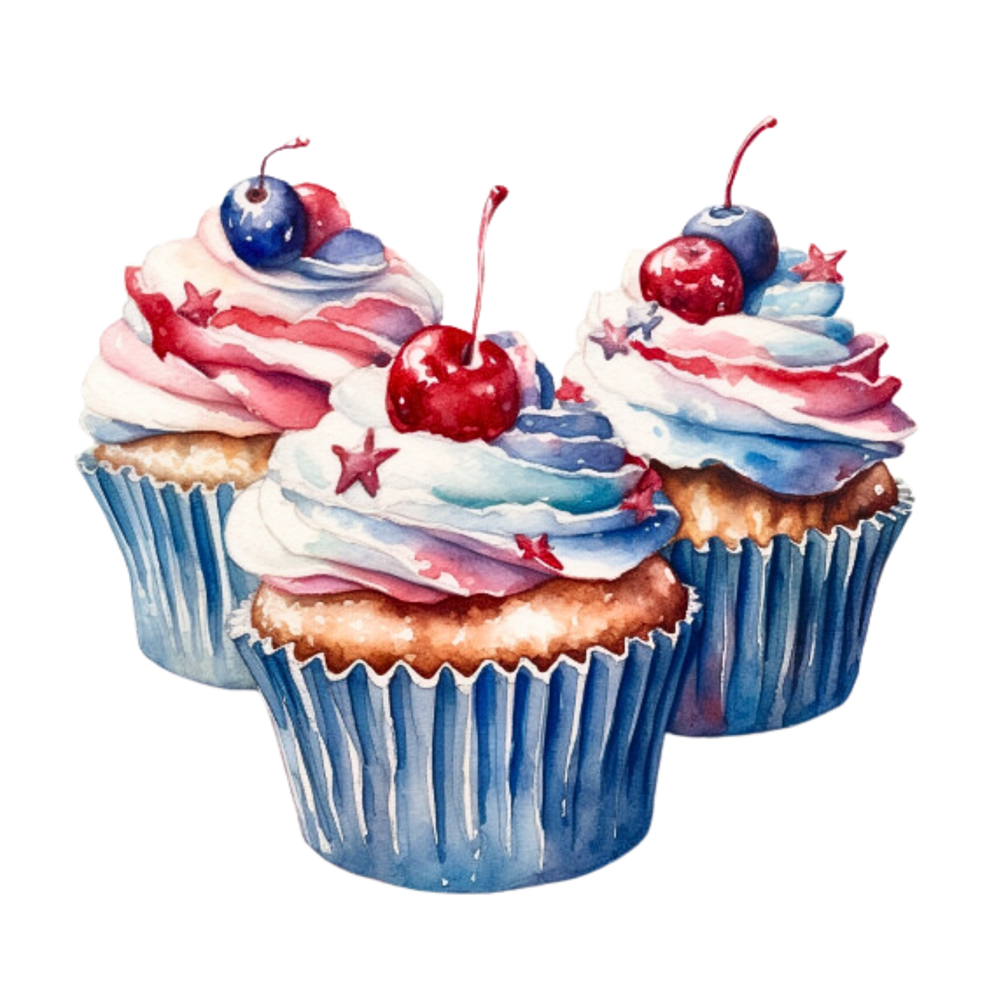 Patriotic Cupcake T-Shirt (Christy Cut) (Bling) - ERR Original *Final Sale*