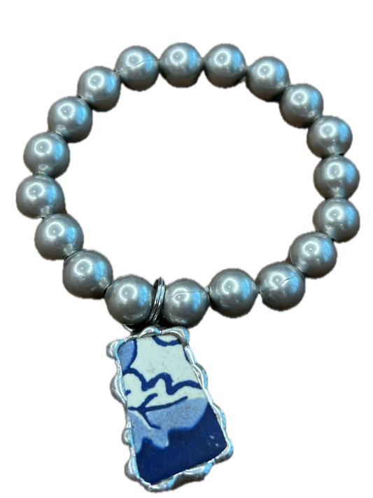 Soldered Clay Charm Bracelet (Blue)