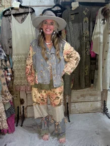 A Rare Bird- Chambray Tiered  Pant *Final Sale*