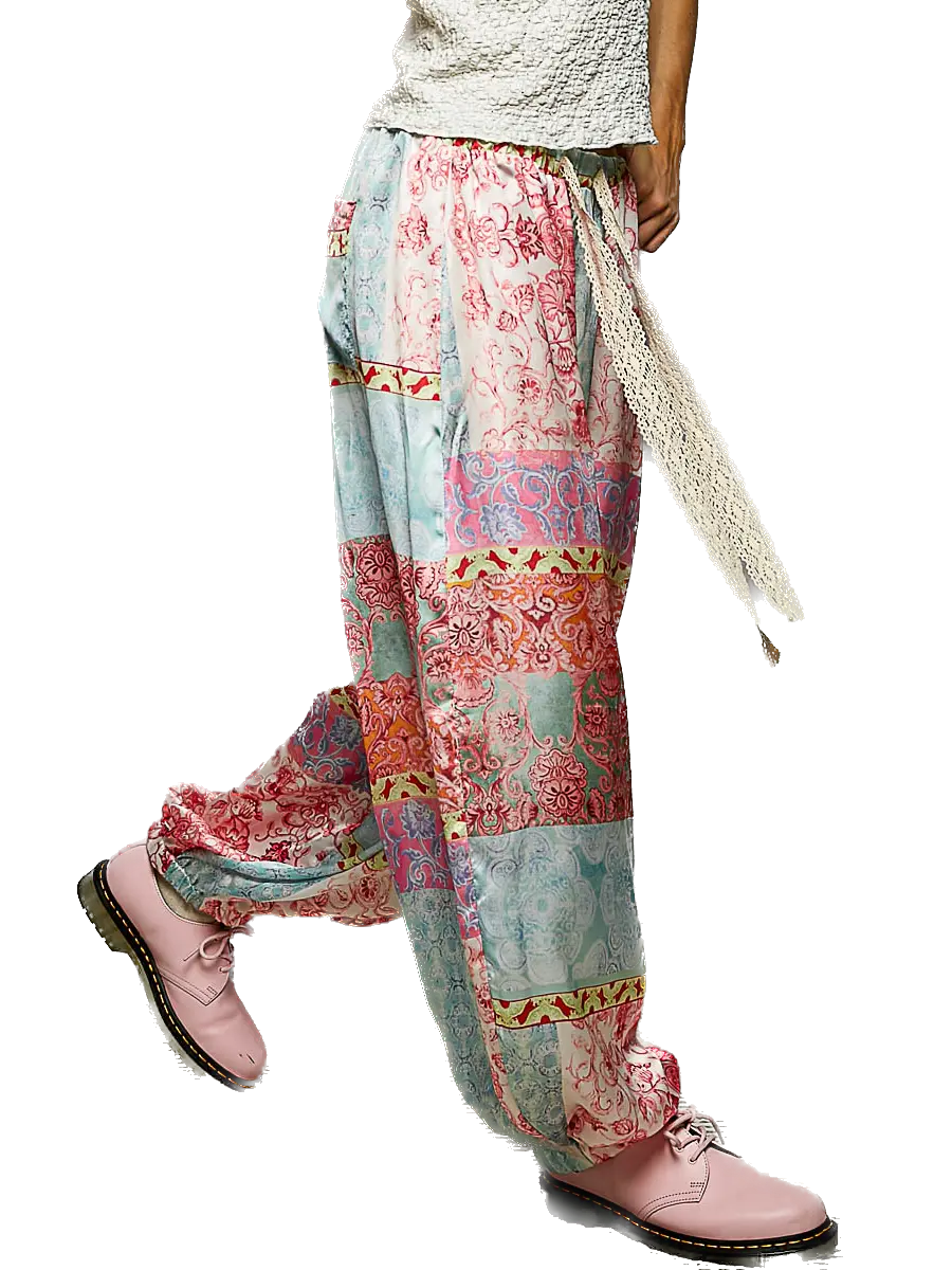 POL- Paisley Print Joggers (Pink Multi)