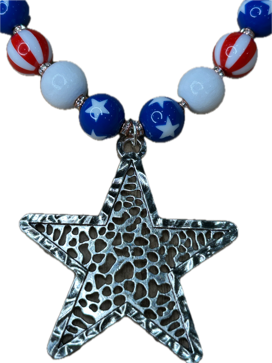 Stars and Stripes Necklace (Eclectic Ruby Red Original)