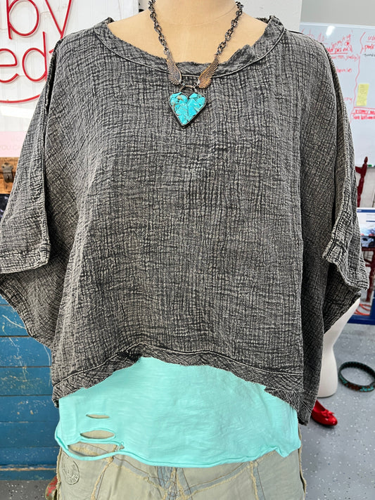 Paper Lace- Vintage Washed Arm Overlay (Stone) *Final Sale*