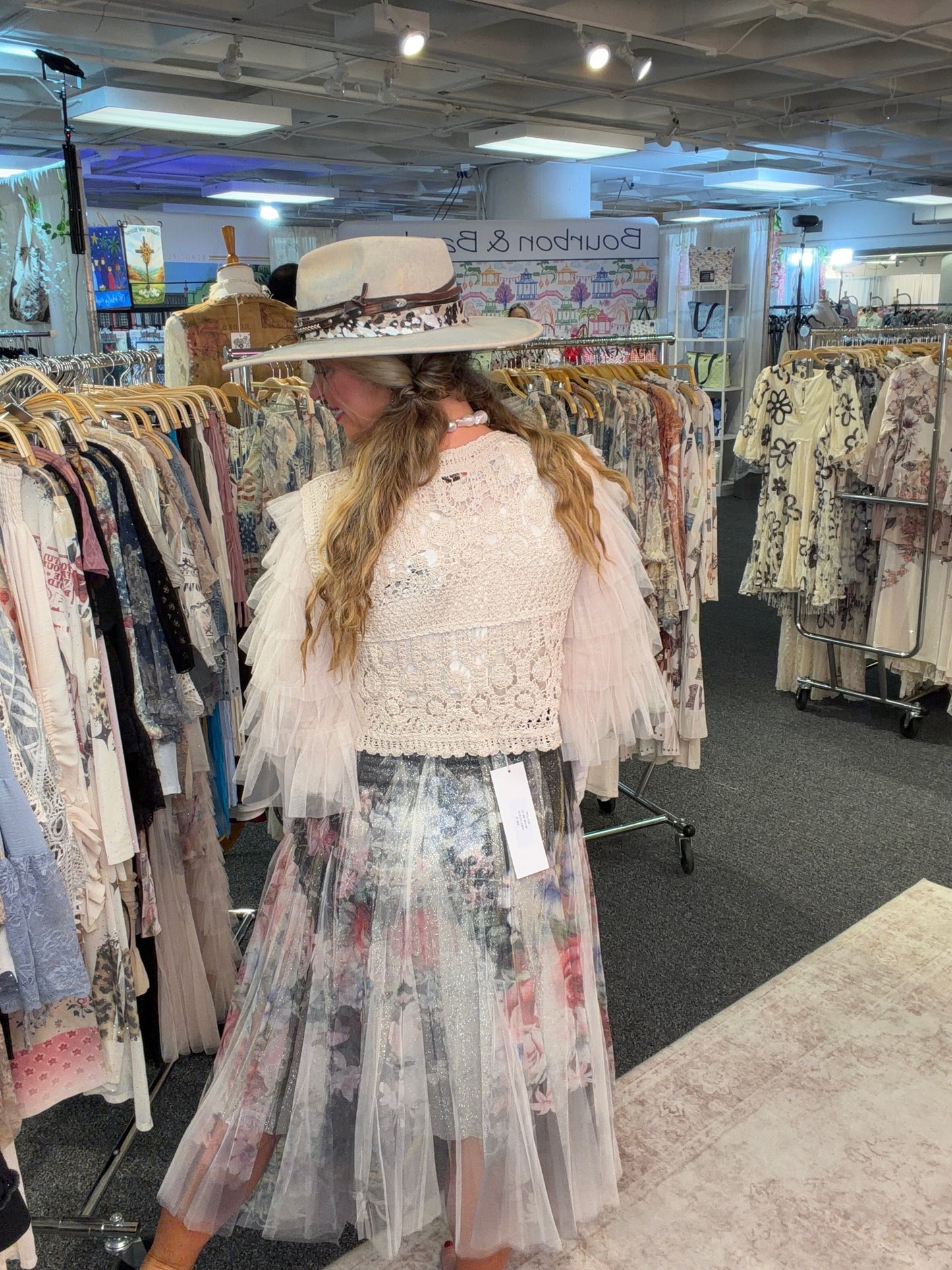 Origami- Layered Floral Sparkle Skirt  *Final Sale*