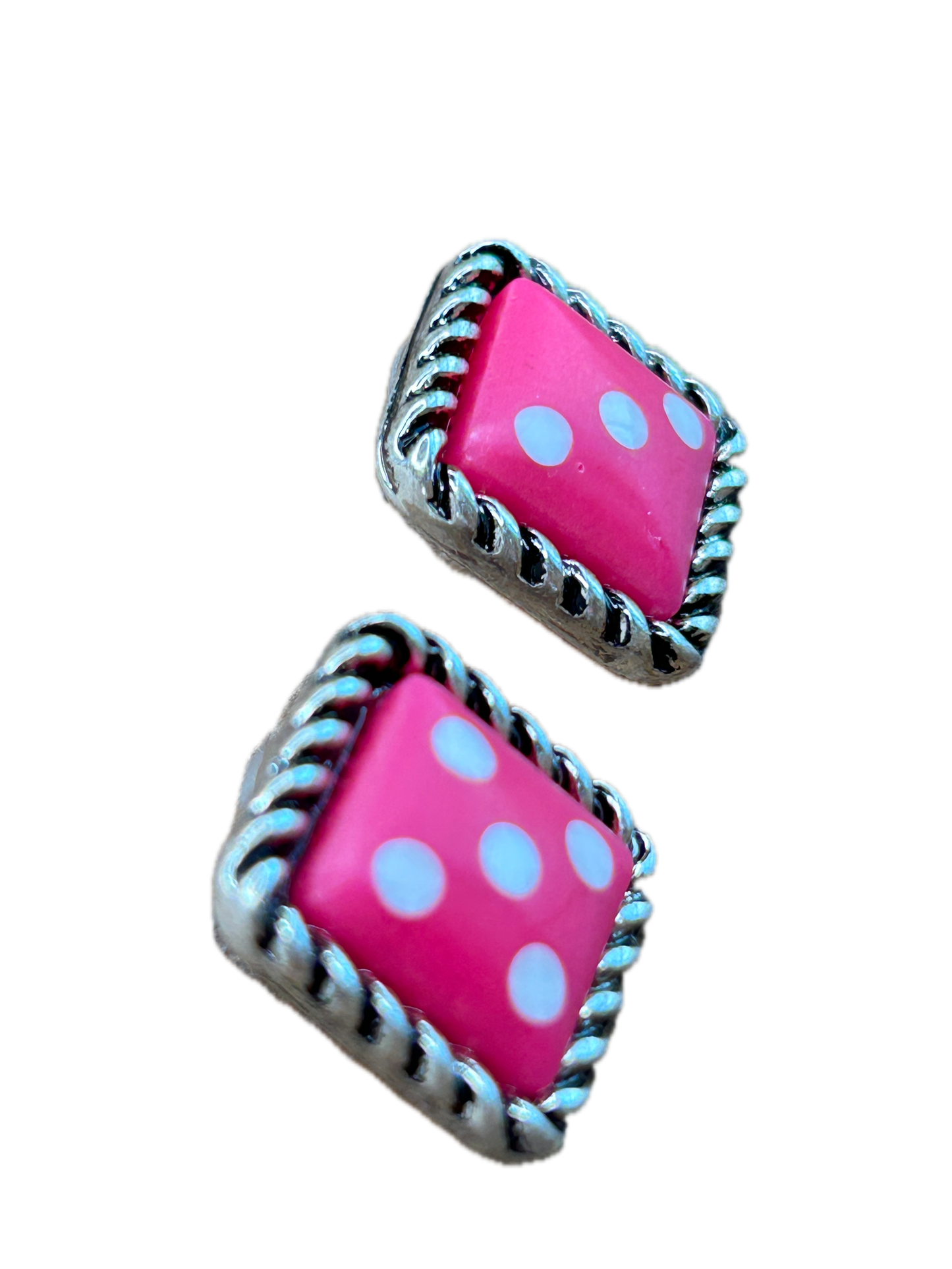 Pink Dice Earrings