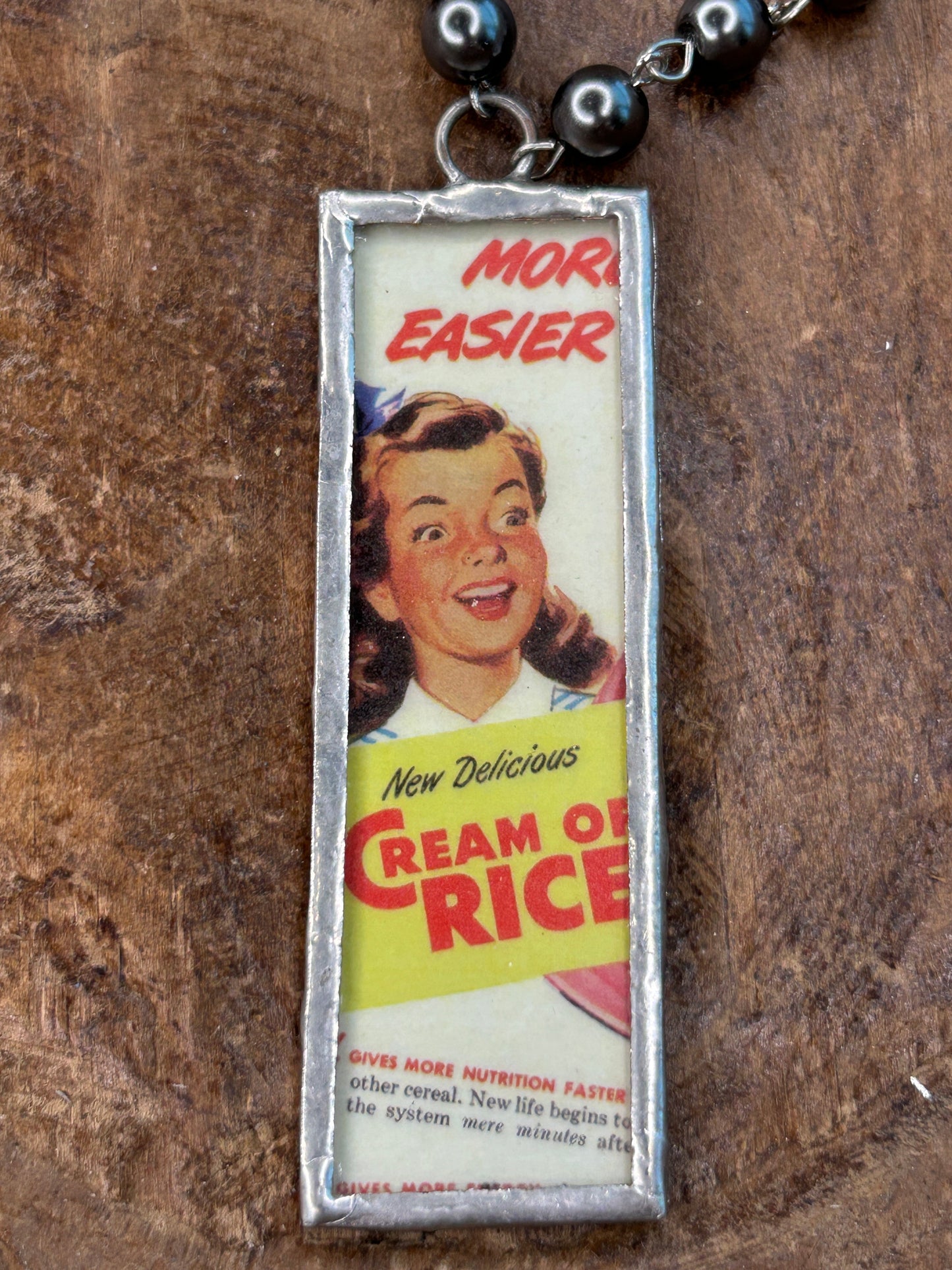 Soldered Vintage 1940's Cream Rice Necklace