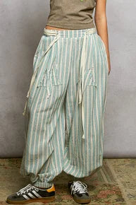 SALE POL- Star Patch Striped Pants (Aqua) PREORDER *Final Sale*