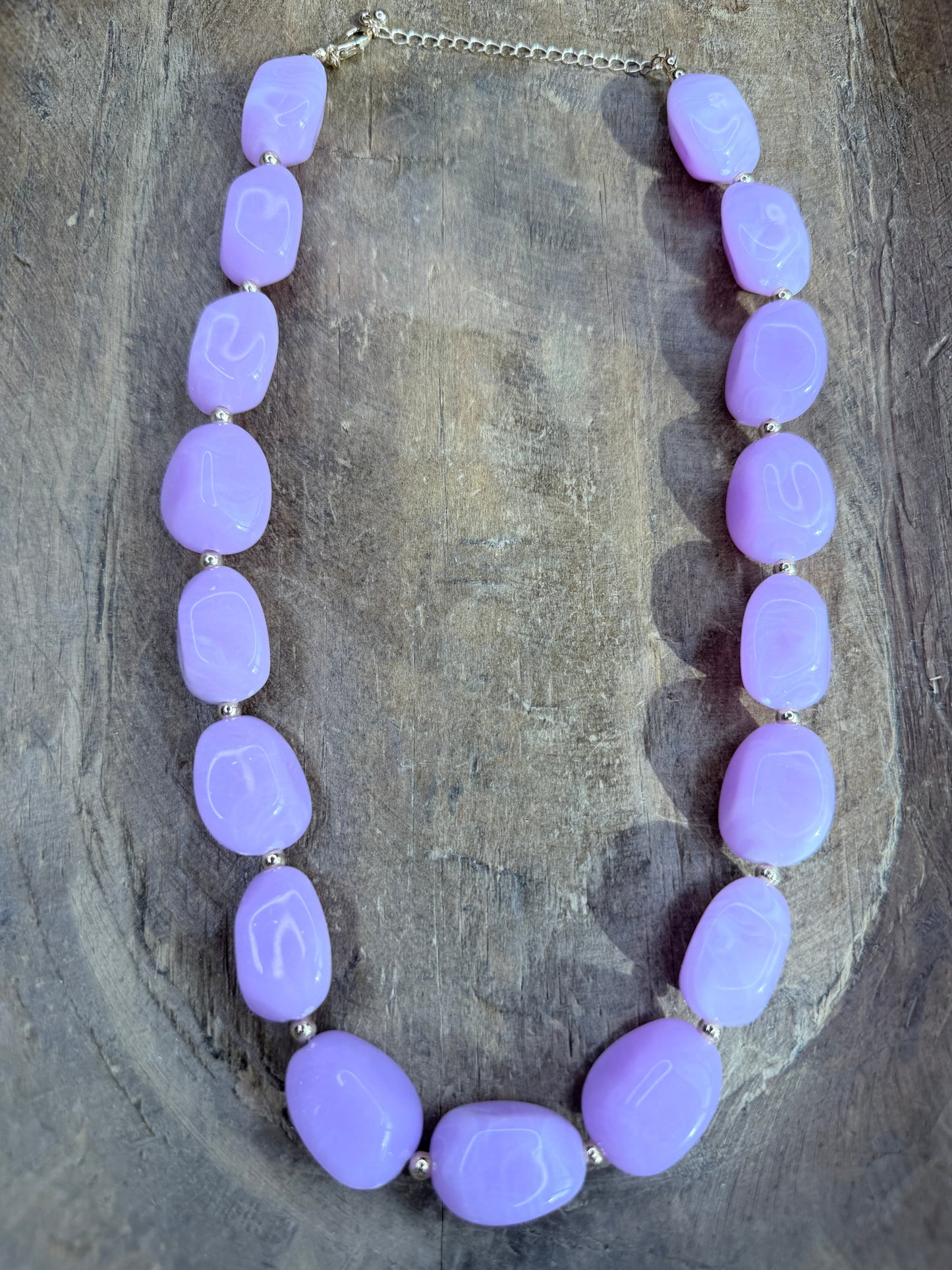 Purple Acrylic Beaded Necklace