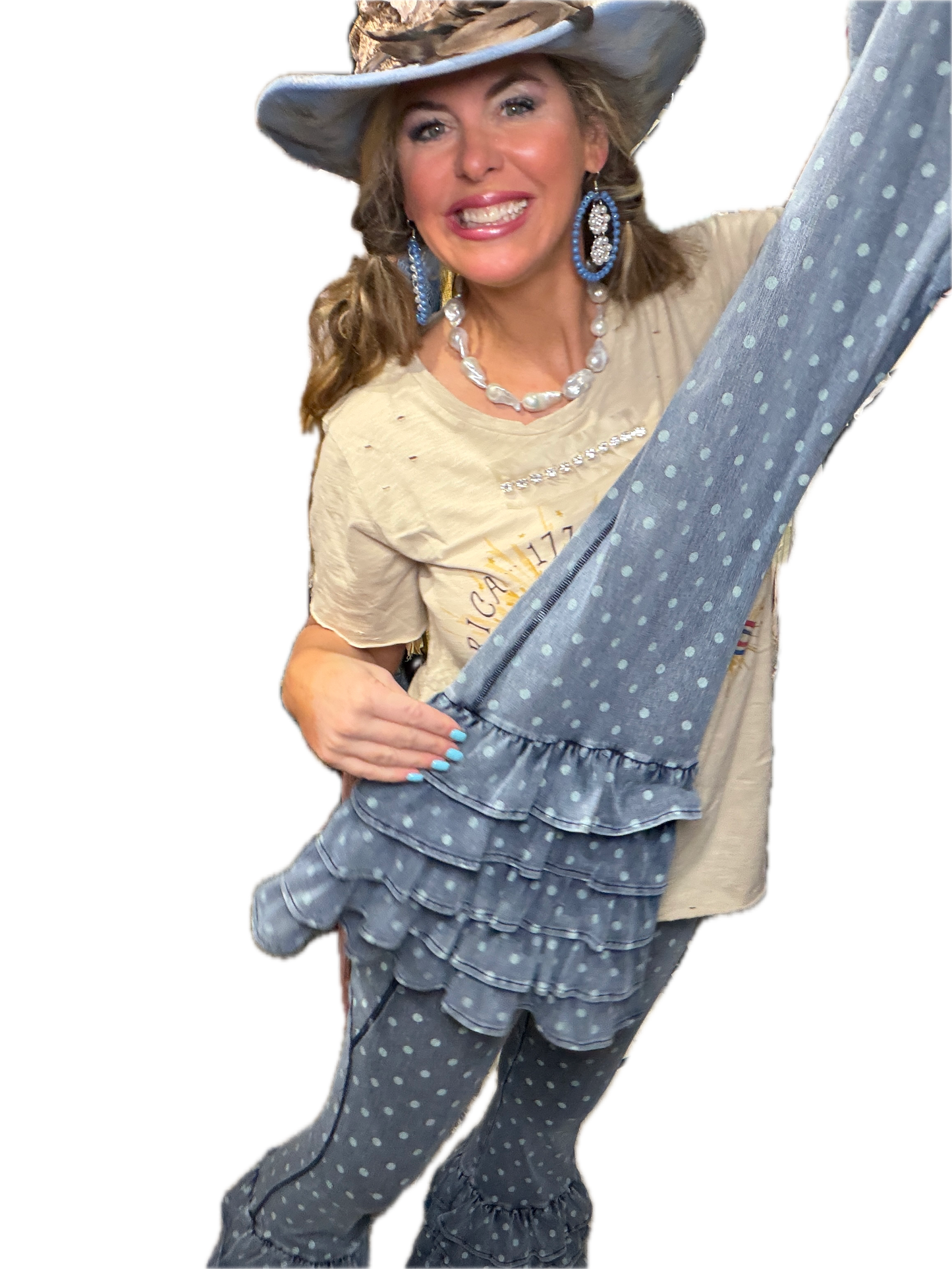 A Rare Bird- Polka Dot Leggings (Blue)