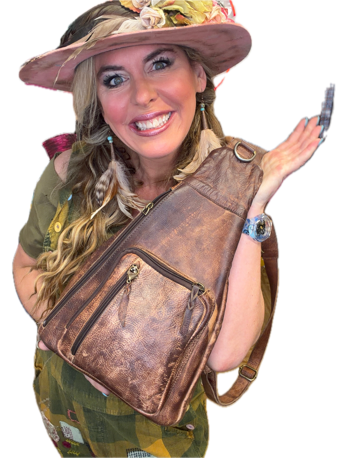 Western Leather Crossbody/Sling (Brown)
