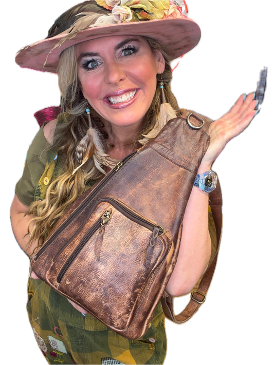 Western Leather Crossbody/Sling (Brown)