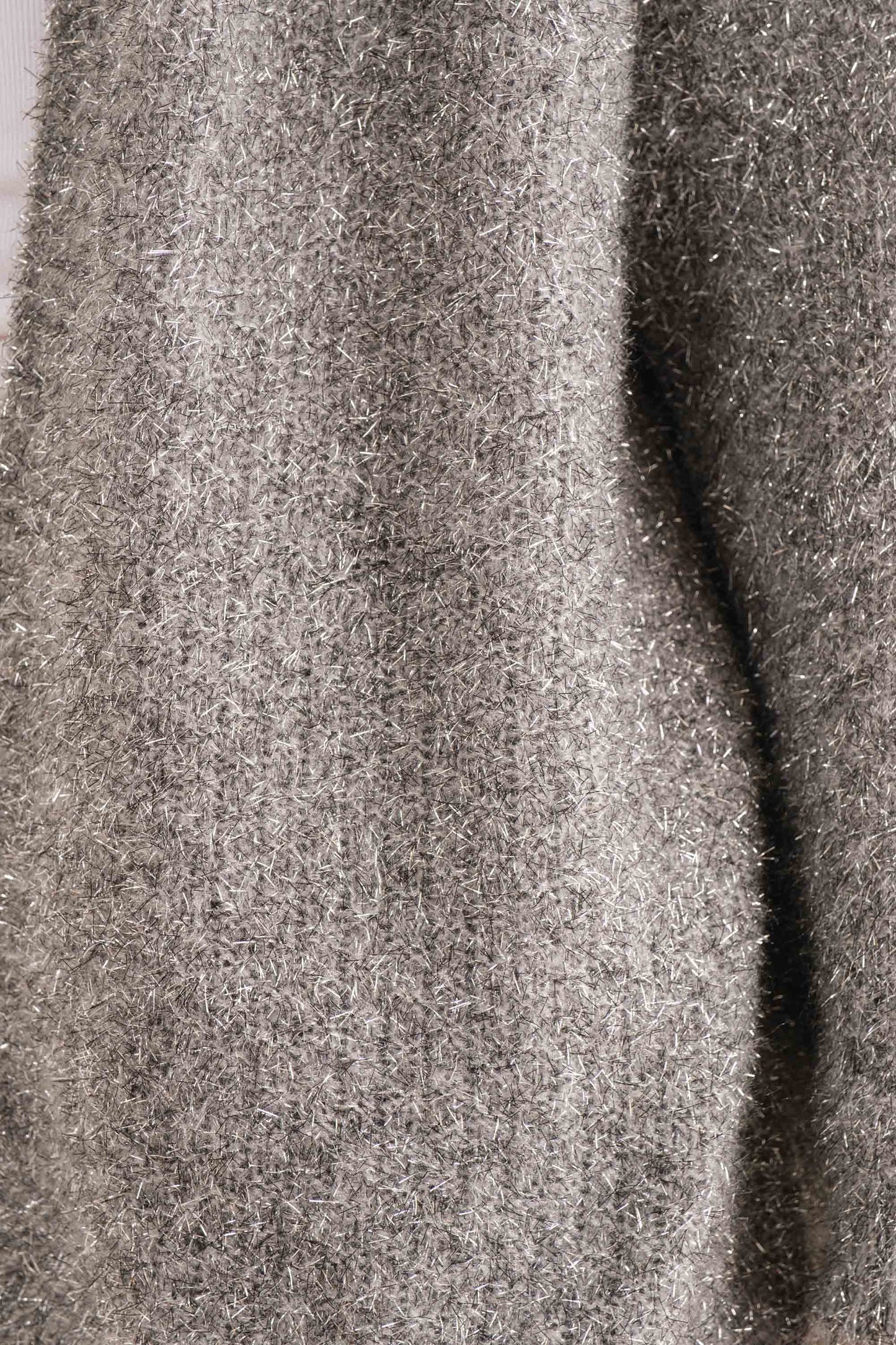 Fuzzy Shimmery Knit Cardigan (Grey) *Final Sale*