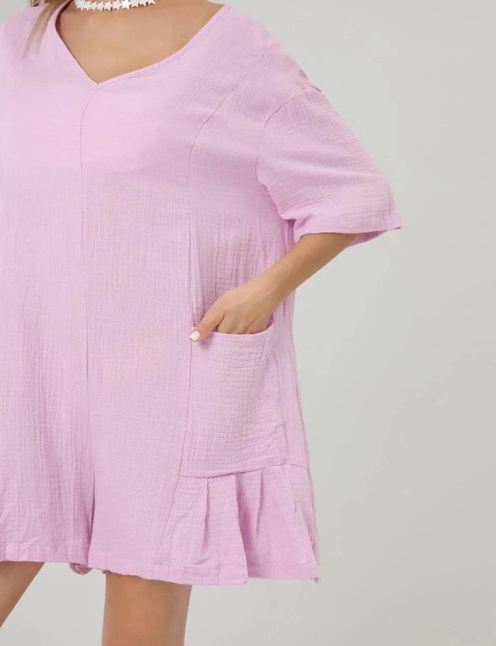Flouncy V-Neck Romper (Violet) *Final Sale*