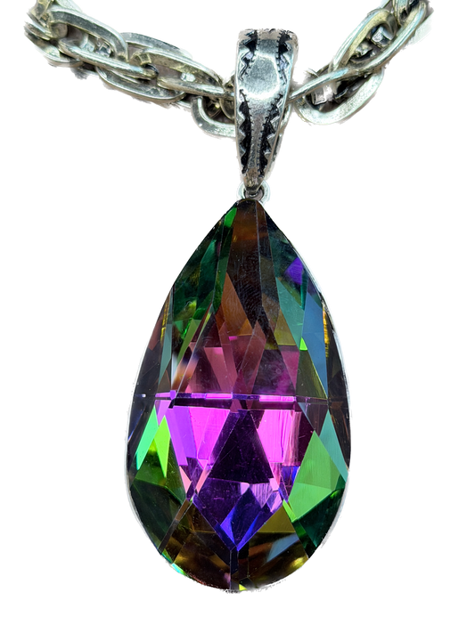 AB Crystal Teardrop Necklace