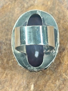 German Silver Vintage Oval Amethyst Ring