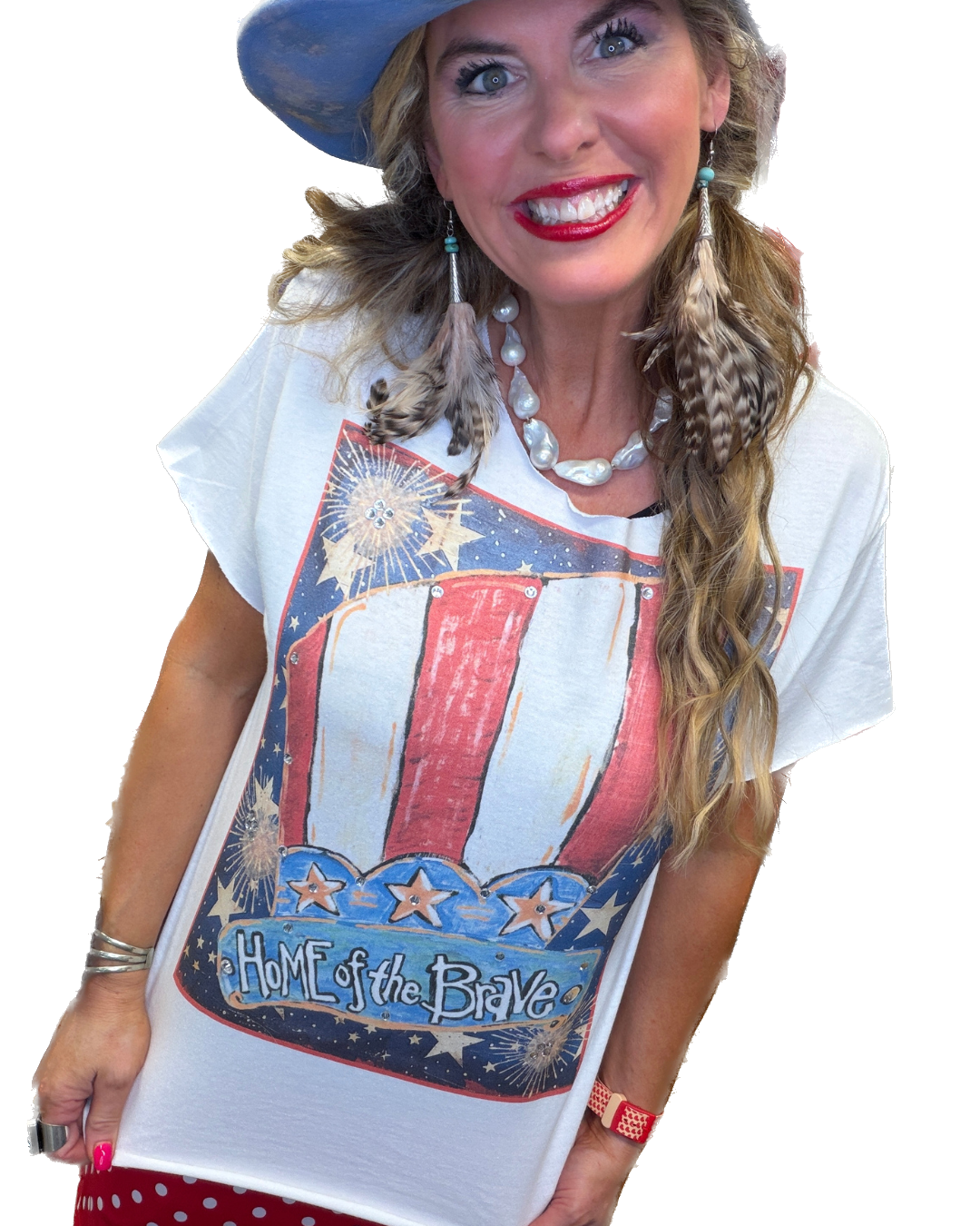 Home Of The Brave T-Shirt (Bling)   - ERR Original *Final Sale*