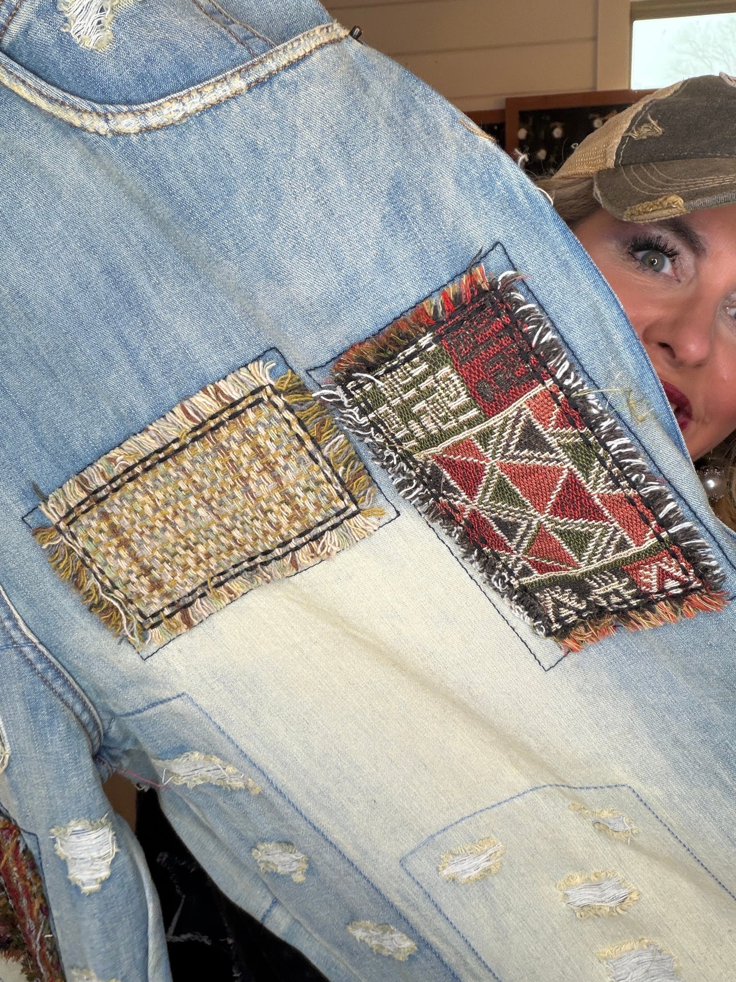 Jaded Gypsy- Peace and Love Jeans (Parchment) *Final Sale*