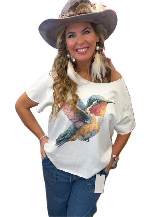 Happy Humming Bird T-Shirt (No Bling)